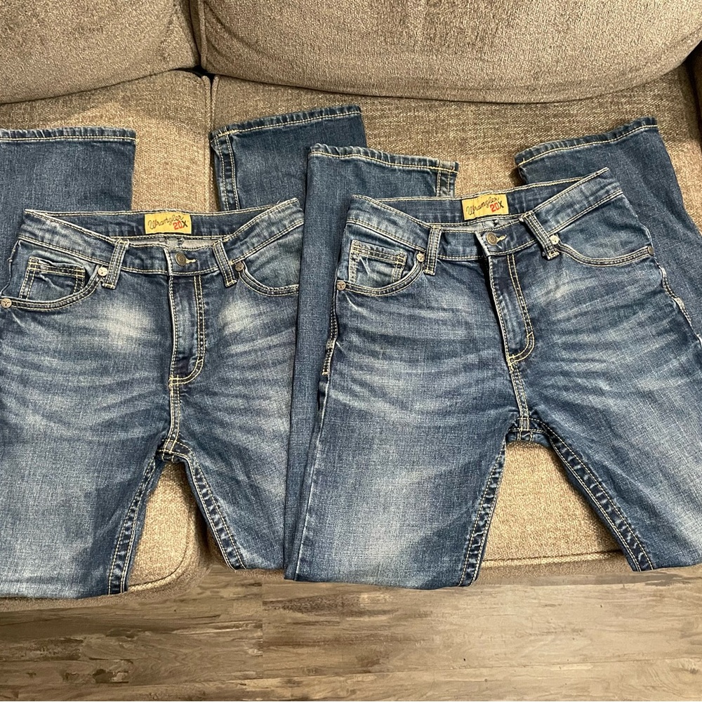 Boy’s Wrangler 20X vintage style jeans! Soo comfortable but most durable!